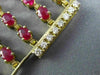 ESTATE WIDE 26.91CT DIAMOND & RUBY 14KT YELLOW GOLD 3D MULTI ROW TENNIS BRACELET