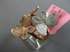 ESTATE LARGE .74CT WHITE & PINK DIAMOND 18KT WHITE & ROSE GOLD 3D BUTTERFLY RING