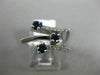 ESTATE WIDE .83CT DIAMOND & AAA SAPPHIRE 18K WHITE GOLD CRISS CROSS ETOILE RING