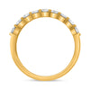 .73CT DIAMOND 14K YELLOW GOLD ROUND 2 ROW SEMI ETERNITY WEDDING ANNIVERSARY RING