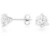 LARGE 2.0CT DIAMOND 14K WHITE GOLD ROUND CLASSIC SOLITAIRE 3 PRONG STUD EARRINGS