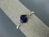 ESTATE .90CT DIAMOND & AAA CUSHION CUT AMETHYST 14K WHITE GOLD 3D FUN LOVE RING
