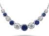 1.73CT DIAMOND & AAA SAPPHIRE 14KT WHITE GOLD 11 STONE ADJUSTABLE LOVE NECKLACE