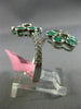 ESTATE EXTRA LARGE 2.29CT DIAMOND & AAA EMERALD 18KT WHITE GOLD FLOWER LOVE RING