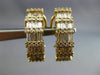ESTATE 1.75CT DIAMOND 14K YELLOW GOLD 3D ROUND & BAGUETTE HANGING EARRINGS 15722