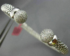 ESTATE 1.50CT DIAMOND 14KT WHITE GOLD 3D PAVE MESH LOVE FLEXIBLE BANGLE BRACELET