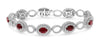WIDE 7.2CT DIAMOND & AAA RUBY 18KT WHITE GOLD OVAL DOUBLE HALO TENNIS BRACELET