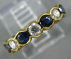 .70CT DIAMOND & AAA SAPPHIRE 14K YELLOW GOLD 7 STONE SEMI BEZEL ANNIVERSARY RING