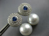 4.70CT DIAMOND & AAA SAPPHIRE & SOUTH SEA PEARL 18KT WHITE GOLD HANGING EARRINGS