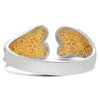EXTRA LARGE 6.04CT WHITE & FANCY YELLOW DIAMOND 18KT 2 TONE GOLD BANGLE BRACELET