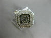 WIDE .50CT WHITE & CHOCOLATE FANCY DIAMOND 14KT TWO TONE GOLD DDOUBLE HALO RING