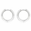 ESTATE .27CT DIAMOND 18KT WHITE GOLD 3D CLASSIC CHANNEL PRONG HUGGIE EARRINGS