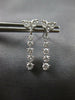 ESTATE .64CT DIAMOND 18KT WHITE GOLD 3D CLASSIC HEART JOURNEY HANGING EARRINGS