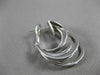 ESTATE LARGE .79CT DIAMOND 14KT WHITE GOLD 3D MULTI ROW CLIP ON HANGING EARRINGS
