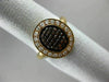 ESTATE .48CT DIAMOND & ORANGE SAPPHIRE 18KT ROSE & BLACK GOLD PAVE PROMISE RING