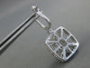 LARGE 2.14CT DIAMOND 18K WHITE GOLD ROUND BAGUETTE & PEAR SHAPE HANGING EARRINGS