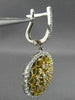 ESTATE LARGE 2.26CT DIAMOND 14K 2 TONE GOLD FLOWER LEVER BACK HANGING EARRINGS