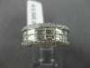 WIDE 1.58CT ROUND & BAGUETTE DIAMOND 18K WHITE GOLD 3D SEMI ROW ANNIVERSARY RING