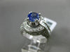 ESTATE LARGE 1.40CT DIAMOND & TANZINITE 14KT WHITE GOLD FILIGREE ENGAGEMENT RING