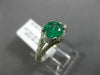ESTATE 1.39CT DIAMOND & AAA COLOMBIAN EMERALD 14KT WHITE GOLD 3D ENGAGEMENT RING