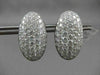 ESTATE LARGE 7.07CTW DIAMOND 18KT WHITE GOLD OVAL FILIGREE PAVE CLIP ON EARRINGS