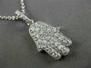 ESTATE .70CT DIAMOND 14KT WHITE GOLD CHAMSA HAND OF GOD FLOATING PENDANT #24469