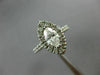 ESTATE LARGE 1.0CT ROUND & MARQUISE DIAMOND 14K WHITE GOLD HALO ENGAGEMENT RING