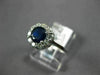 ESTATE 1.10CT DIAMOND & AAA SAPPHIRE 14KT WHITE GOLD 3D FLOWER ENGAGEMENT RING