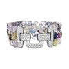 EXTRA LARGE 71.07CT DIAMOND & AAA MULTI COLOR SAPPHIRE 18KT WHITE GOLD BRACELET