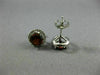 ESTATE 1.94CT DIAMOND & AAA GARNET 14KT WHITE GOLD 3D ROUND HALO STUD EARRINGS