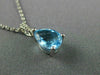 ESTATE 1.51CT DIAMOND & AAA BLUE TOPAZ 14K WHITE GOLD TEAR DROP FLOATING PENDANT