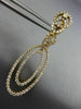 ESTATE LARGE 3.21CT DIAMOND 18KT YELLOW GOLD 3D OVAL CHANDELIER HANGING EARRINGS