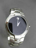 MOVADO PORTICO STAINLESS STEEL BLACK FACE SWISS MOVEMENT MENS WATCH #23418