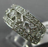 WIDE 1.20CT ROUND & PRINCESS DIAMOND 14KT WHITE GOLD 3D FILIGREE LOVE RING #1357
