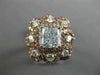 ESTATE EXTRA LARGE 3.92CT MULTI COLOR DIAMOND 18KT WHITE & ROSE ENGAGEMENT RING