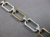 WIDE 1.21CT DIAMOND 14KT 2 TONE GOLD 3D CLASSIC RECTANGULAR LINK TENNIS BRACELET