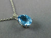 ESTATE 2.51CT DIAMOND & AAA BLUE TOPAZ 14KT WHITE GOLD 3D OVAL FLOATING PENDANT