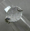 ESTATE WIDE .56CT ROUND DIAMOND 18K WHITE GOLD 3D OVAL WAVE PAVE FUN RING FG VVS