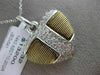 ESTATE LARGE .62CT DIAMOND 14KT WHITE & YELLOW GOLD HEART CROSS FLOATING PENDANT