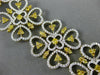 ESTATE EXTRA LARGE 13.75CT WHITE & FANCY YELLOW DIAMOND 18K YELLOW GOLD BRACELET