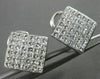 ESTATE LARGE 1.50CT PRINCESS CUT DIAMOND 14KT WHITE GOLD CLIP ON EARRINGS #14984