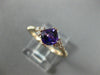 ESTATE .90CT DIAMOND & AAA CUSHION CUT AMETHYST 14K WHITE GOLD 3D FUN LOVE RING