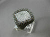 ESTATE LARGE 2.77CT WHITE CHOCOLATE FANCY DIAMOND 14K WHITE GOLD SQUARE FUN RING