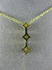ESTATE .42CT PRINCESS CUT DIAMOND 14K YELLOW GOLD 3 STONE JOURNEY PENDANT #16728