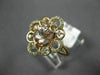 ESTATE WIDE .89CT DIAMOND & AAA MORGANITE 14KT ROSE GOLD 3D FLOWER LOVE RING
