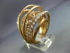 ESTATE MASSIVE 2.18CT DIAMOND 18KT ROSE GOLD MULTI ROW FILIGREE ETOILE FUN RING