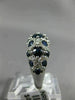 ESTATE WIDE 2.37CT DIAMOND & AAA SAPPHIRE 14K WHITE GOLD 3D ETOILE FILIGREE RING