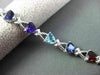 ESTATE 7.51CTW DIAMOND & AAA MULTI GEM 14KT WHITE GOLD TRILLION TENNIS BRACELET