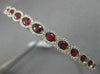 ESTATE 1.96CT DIAMOND & AAA RUBY 18K WHITE GOLD 3D SEMI ETERNITY BANGLE BRACELET