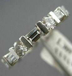 ESTATE 1.60CT ROUND & BAGUETTE DIAMOND PLATINUM ETERNITY ANNIVERSARY RING #2185